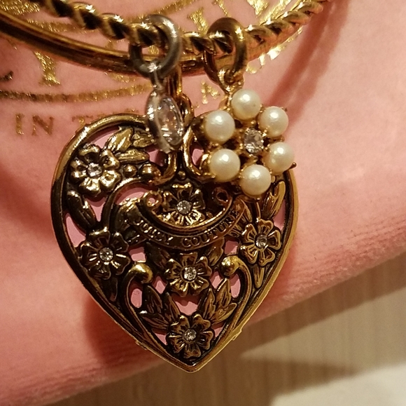 Vintage Floral Juicy Couture Bangle Bracelets Matching Set of 2 - Picture 3 of 4